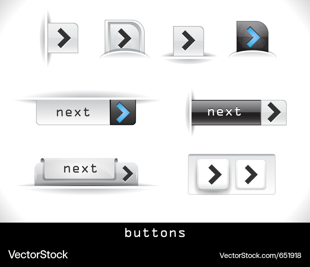 Modern Grey Web Buttons Vector Image