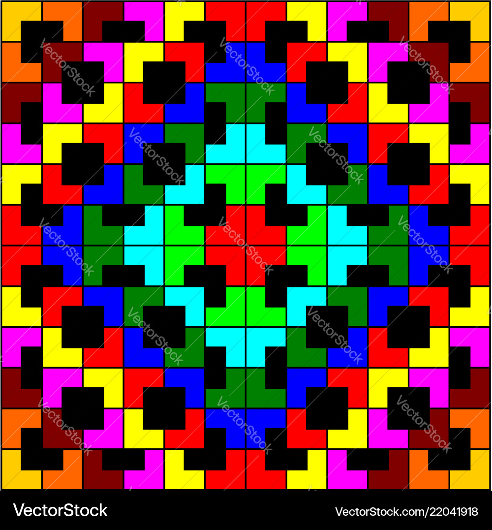 Multi-color geometric pattern on black background Multi-color geometric pattern on black background vector image