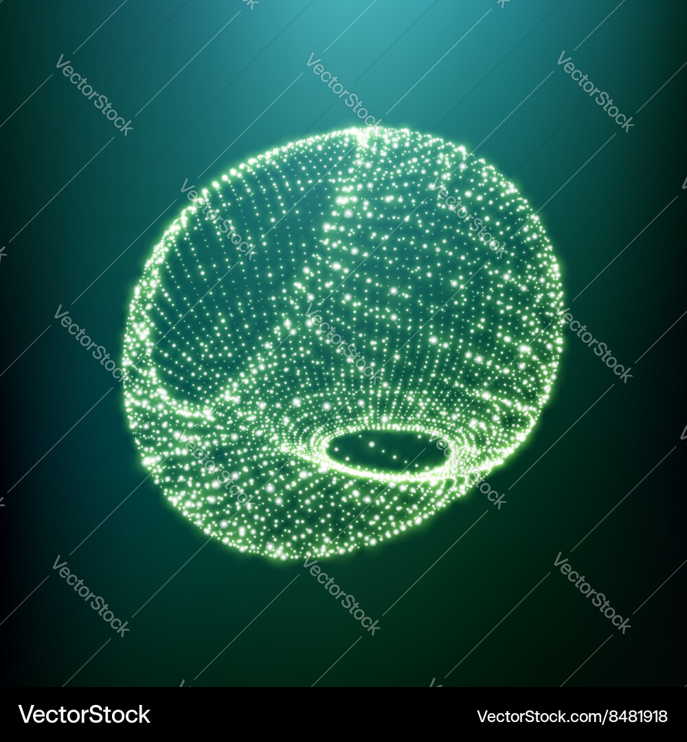 Object with dots 3d geometric shape for design vector image