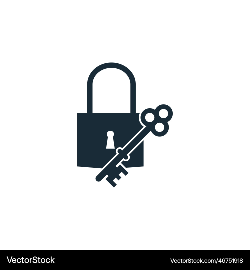 Padlock and key icon design template elements Vector Image