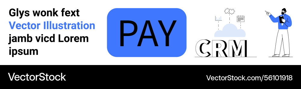 Payment button crm concept and cloud computing Vector Image