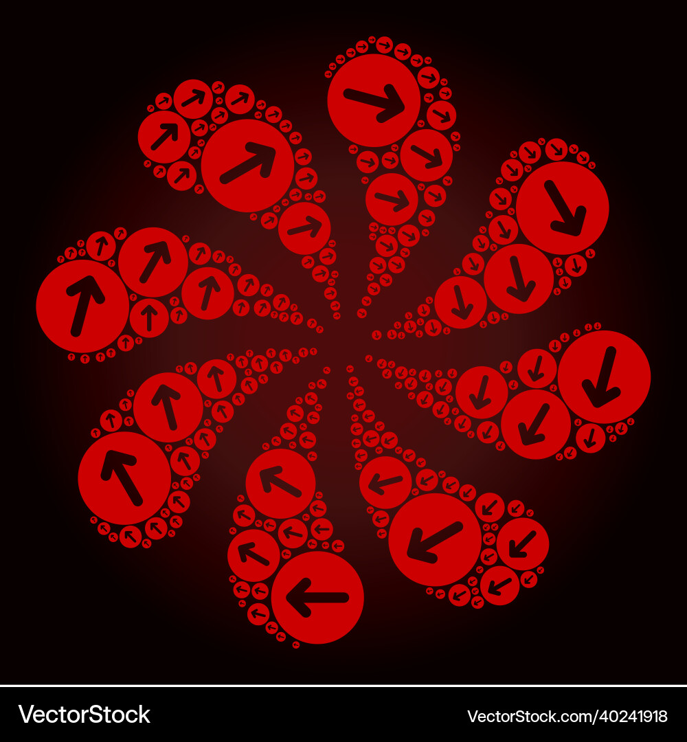 Red green direction cw arrow icon curl explosion Red green direction cw arrow icon curl explosion Vector Image