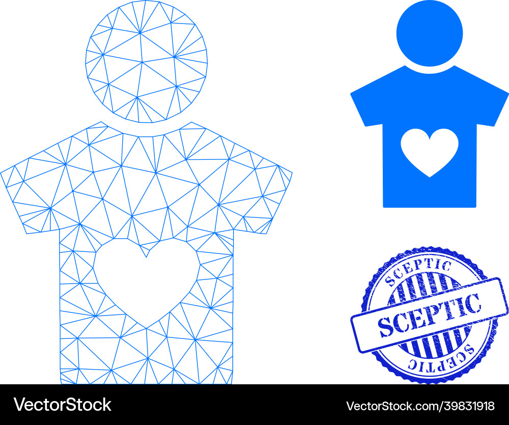 Sceptic textured rubber imprint and web net lover Sceptic textured rubber imprint and web net lover Vector Image