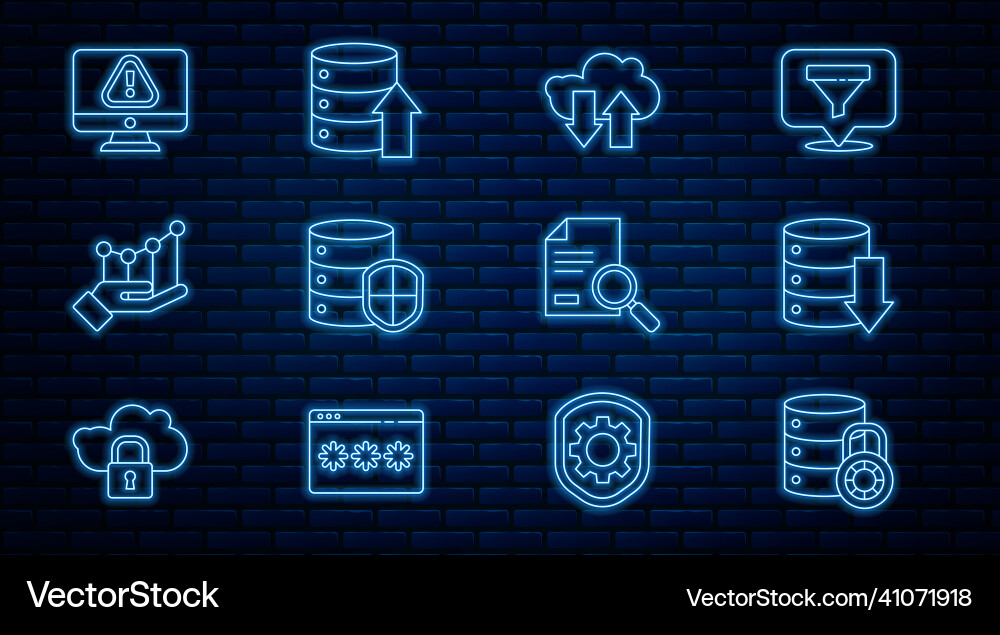 Set line server security with lock data Vector Image