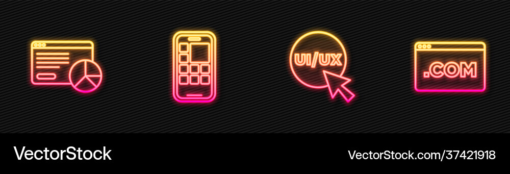 Set line ui oder ux design website statistic Set line ui oder ux design website statistic Vektorbild