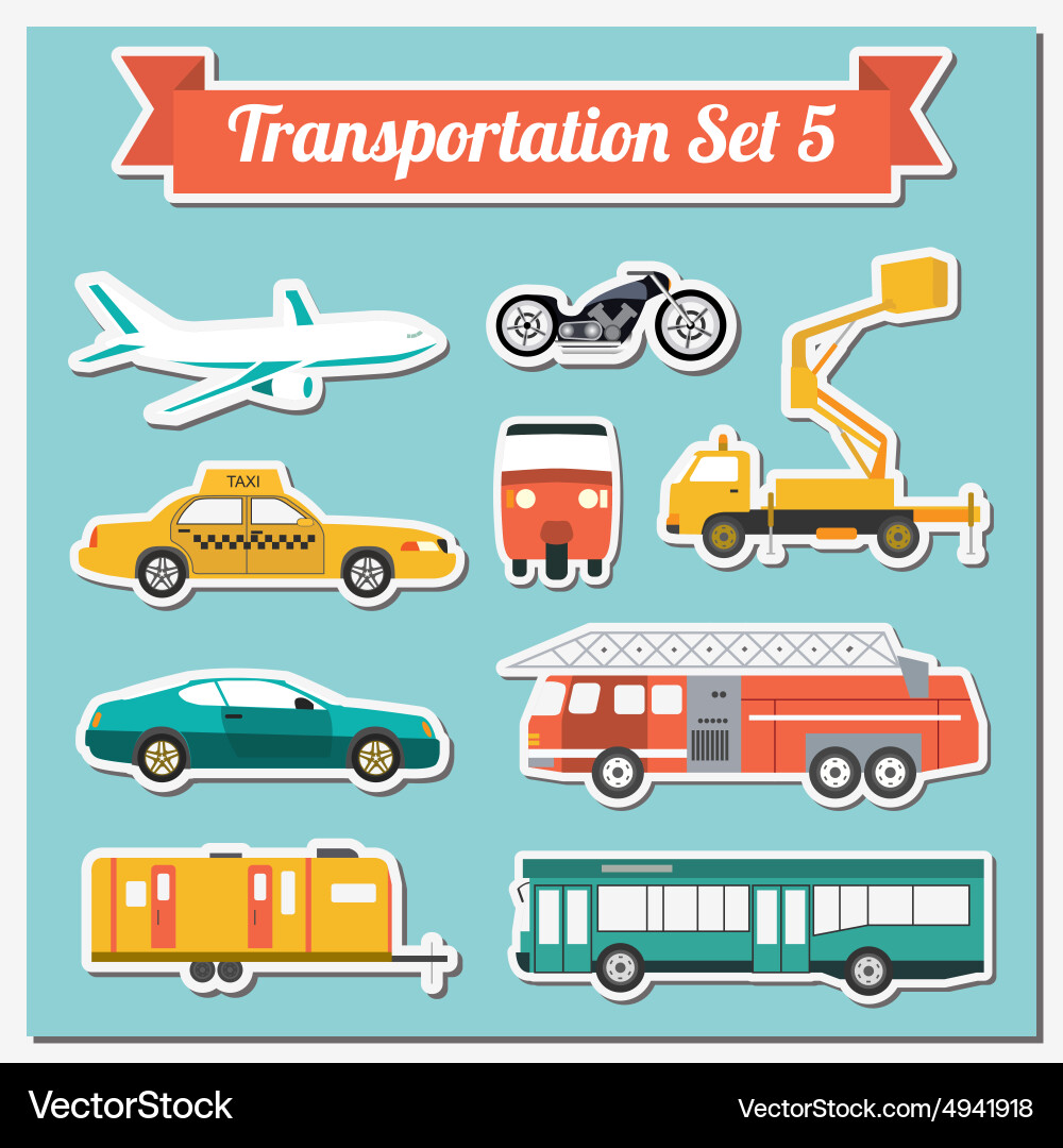 Set of all types transport icon for creating vector image