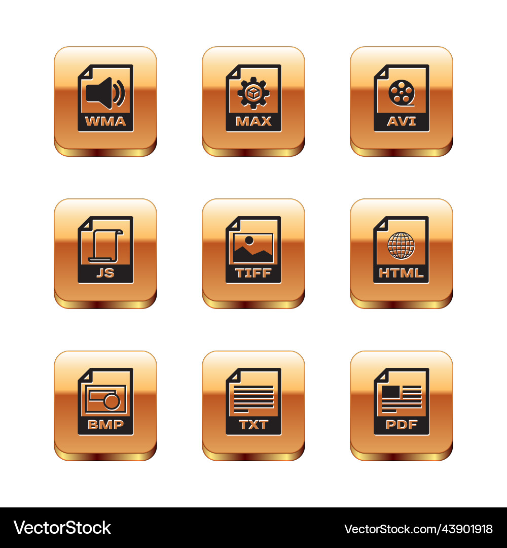 Set wma file document bmp txt tiff js and avi Set wma file document bmp txt tiff js and avi vector image