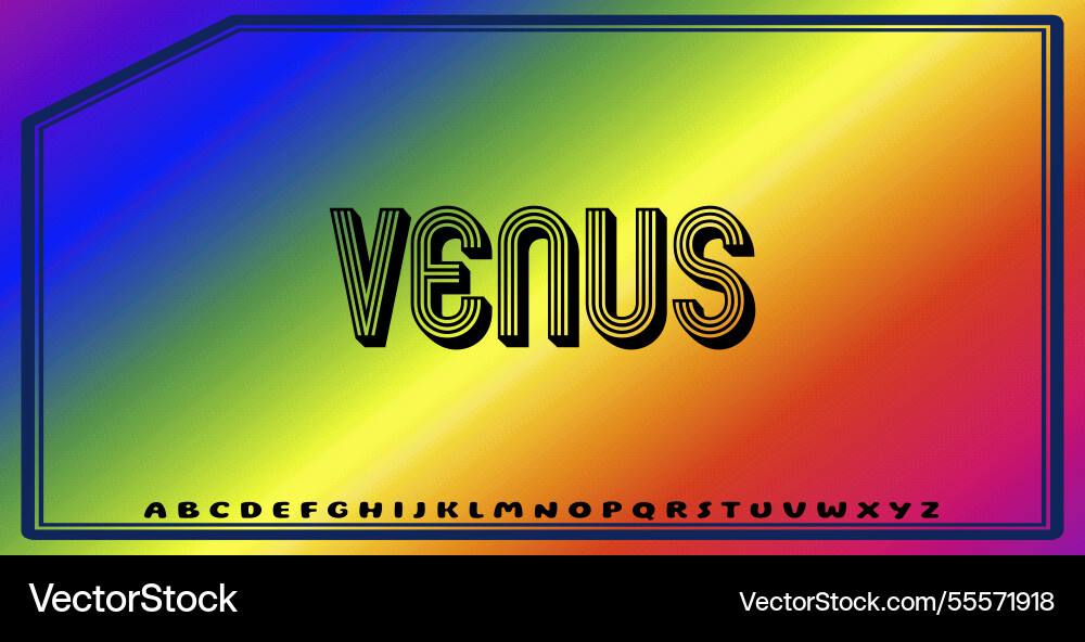 Text effects with editable colors and abstract vector image