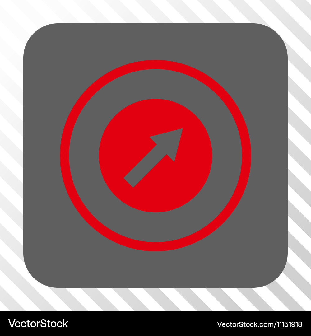 Up-right rounded arrow square button vector image