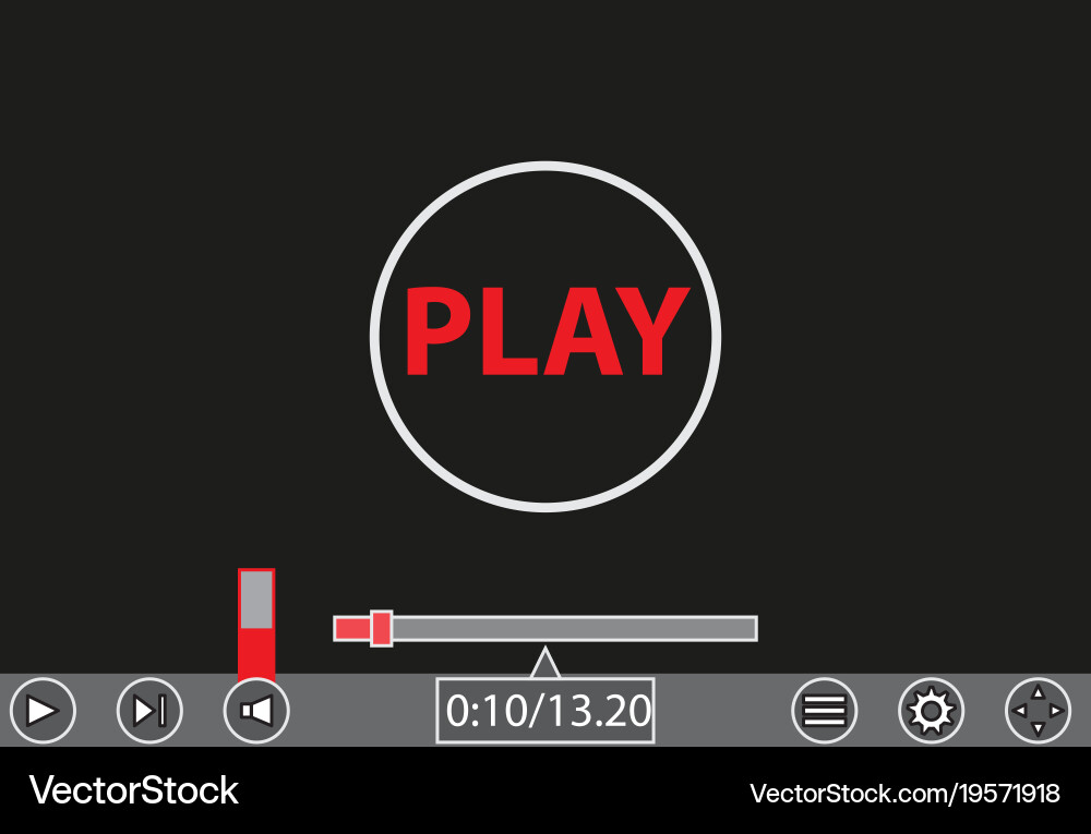 Video player template for web and mobile apps vector image