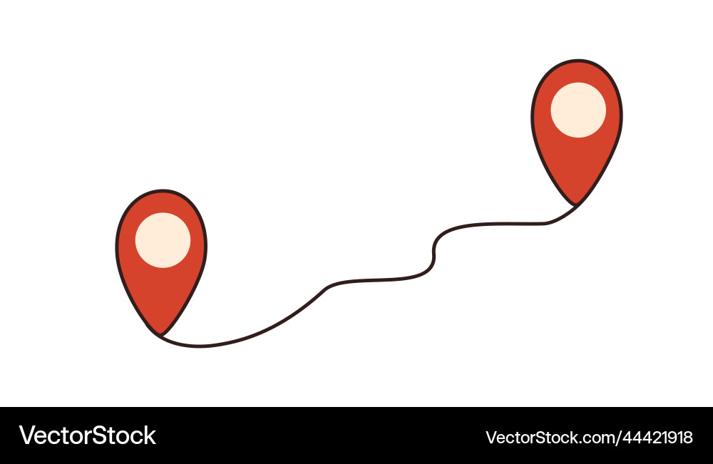 Way between two points location pointers gps Way between two points location pointers gps vector image