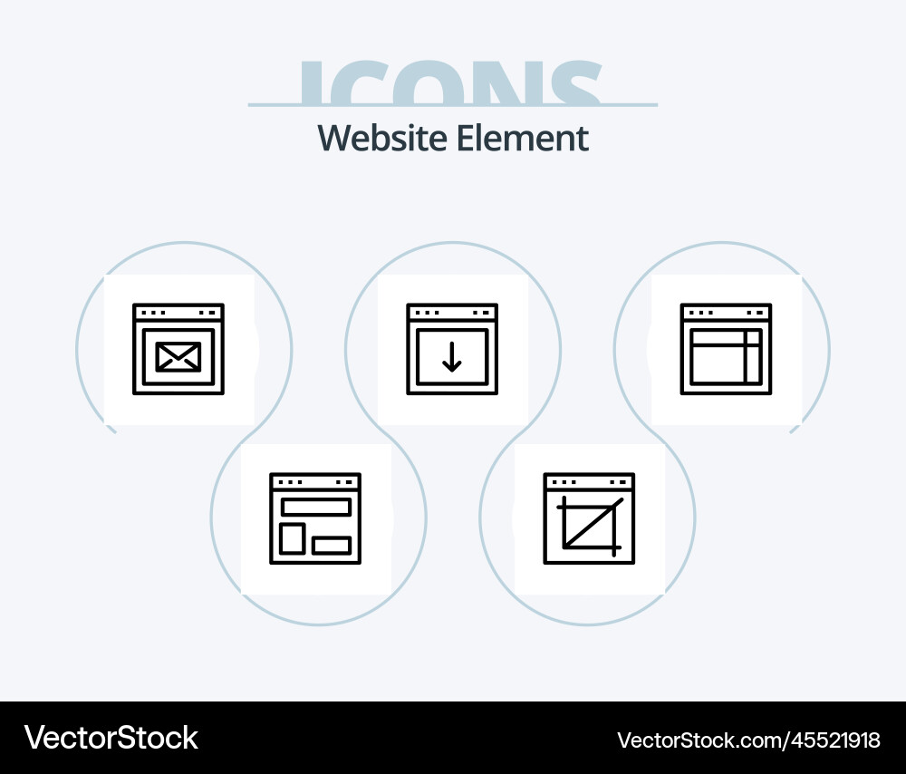 Website element line icon pack 5 design Vector Image