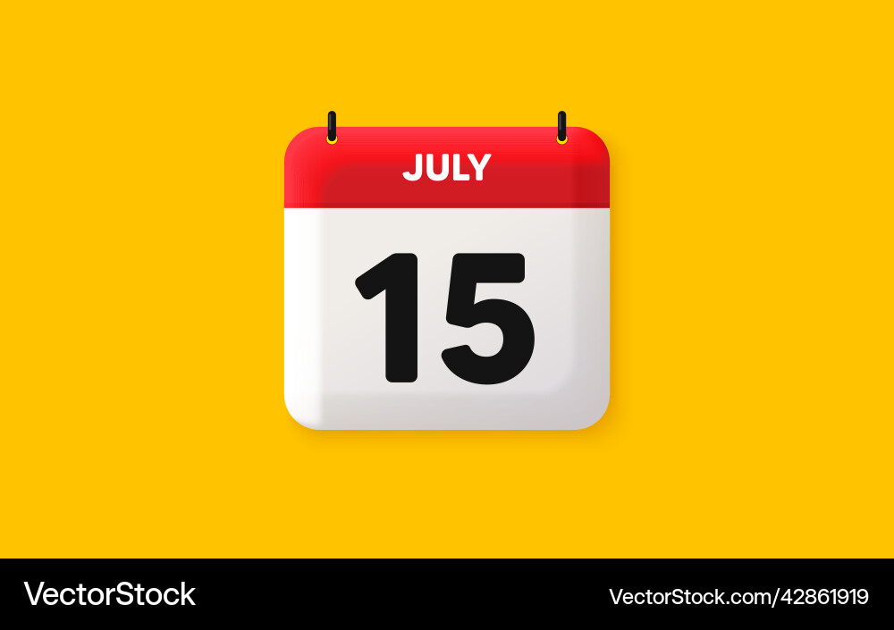 15th day of the month icon event schedule date vector image