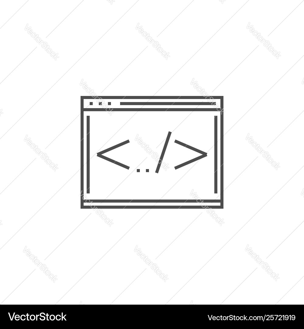 Coding line icon vector image