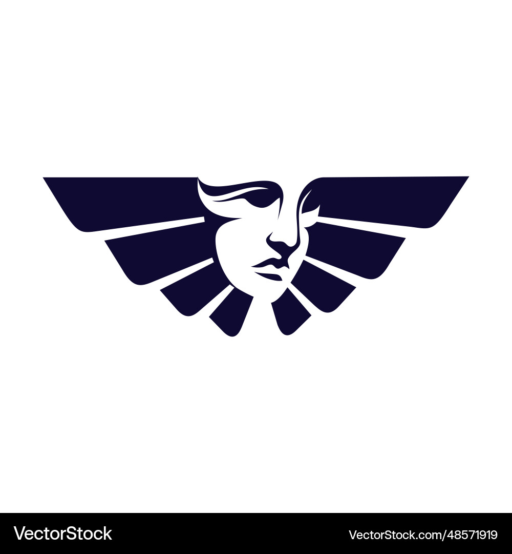 Male character head wing logo design concept Male character head wing logo design concept Vector Image