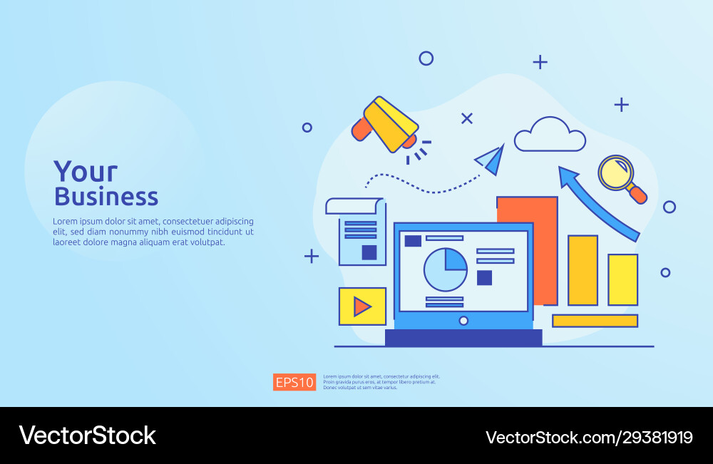 Marketing concept with document data report Marketing concept with document data report vector image