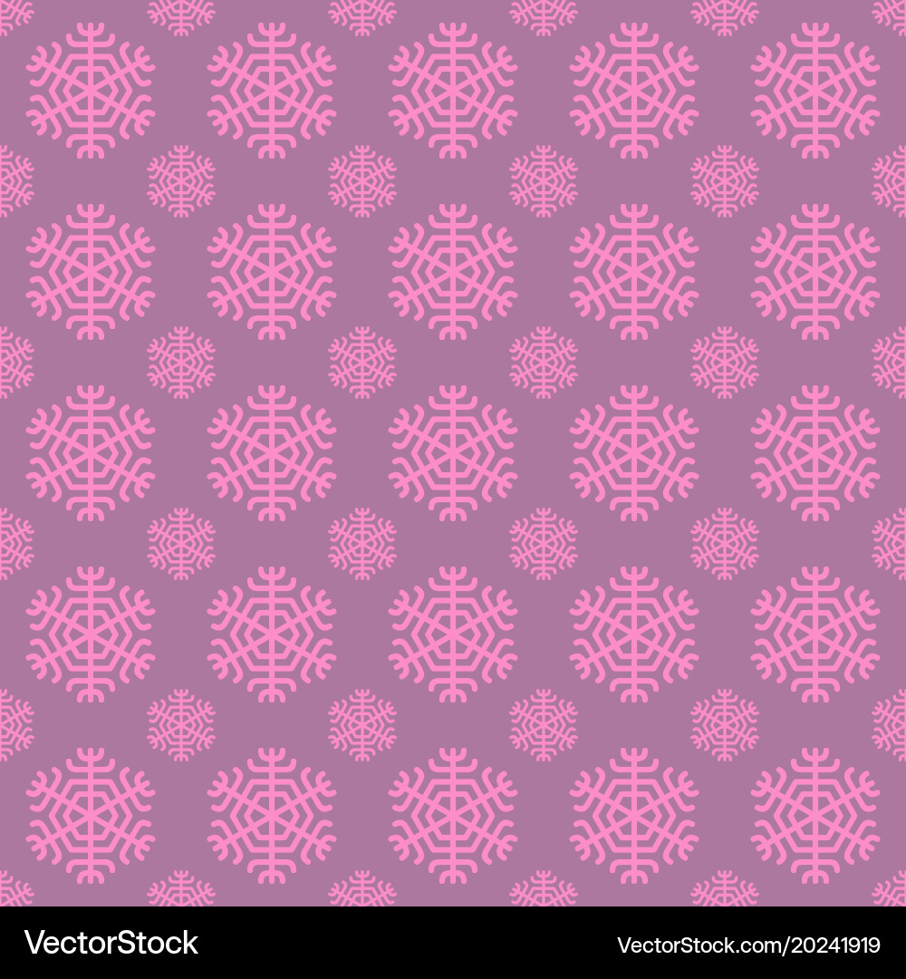 Seamless stylized snowflake pattern background vector image