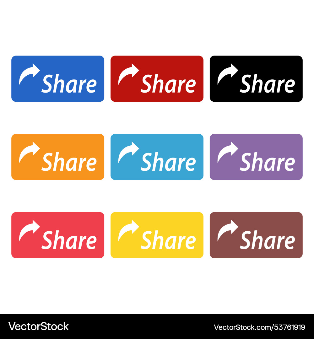 Set of share click button icon modern web sign Set of share click button icon modern web sign Vector Image
