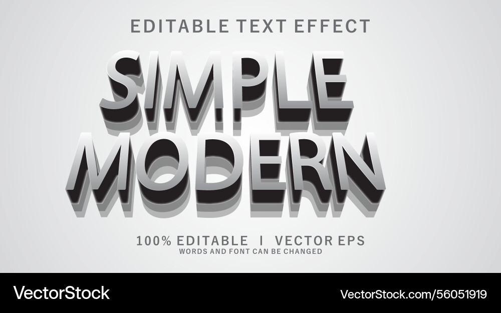 Simple modern text effect with modern style Vector Image