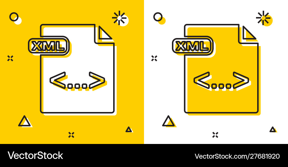Black xml file document download button icon Black xml file document download button icon vector image