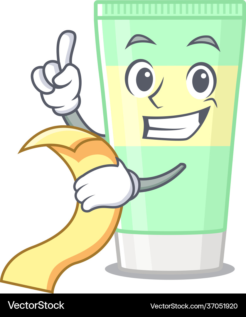 Cleansing foam mascot character style with a menu Vector Image