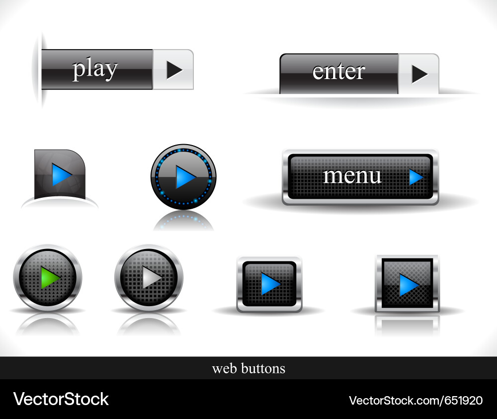 Dark Web Button Collection vector image