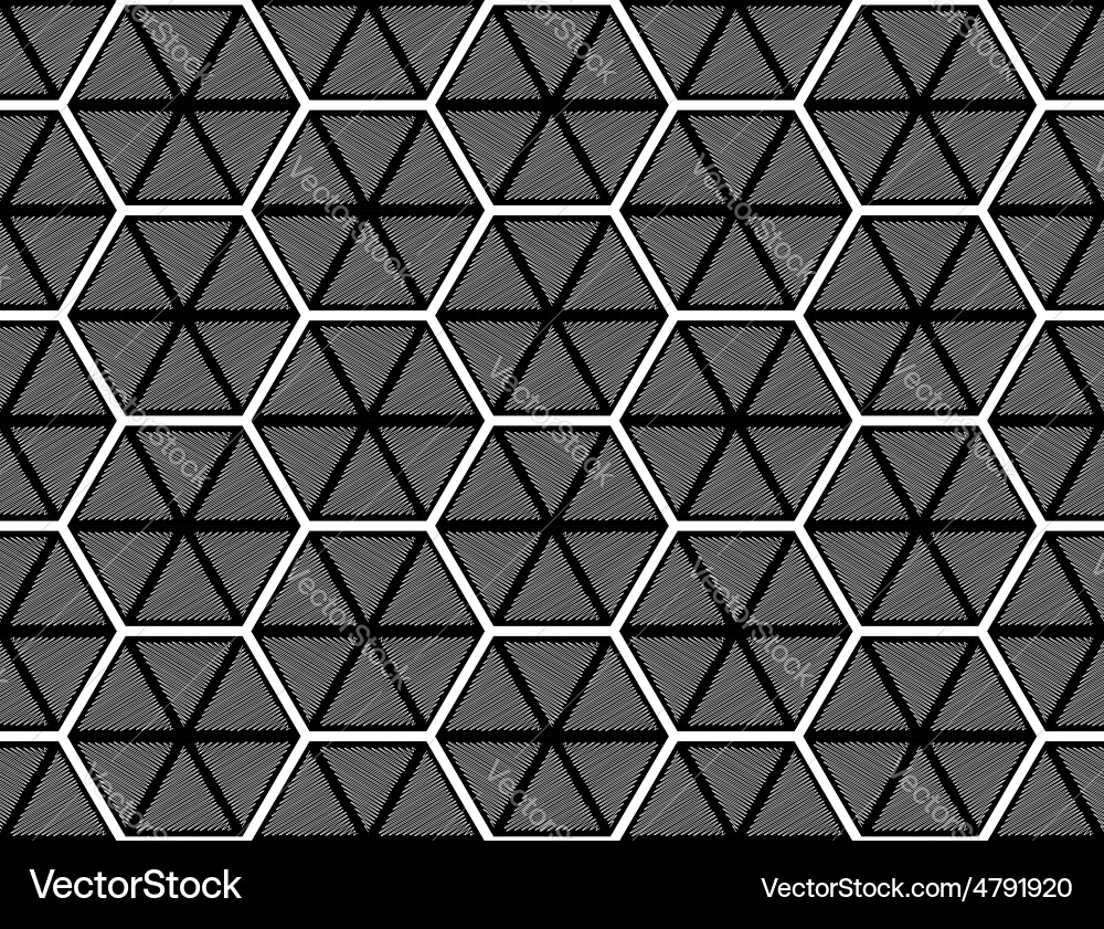 Design seamless monochrome hexagon pattern vector image