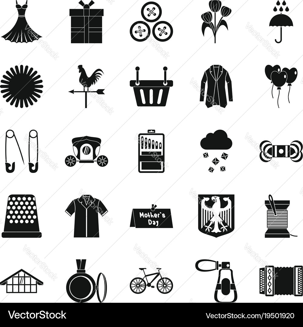 Dress code icons set simple style Vector Image