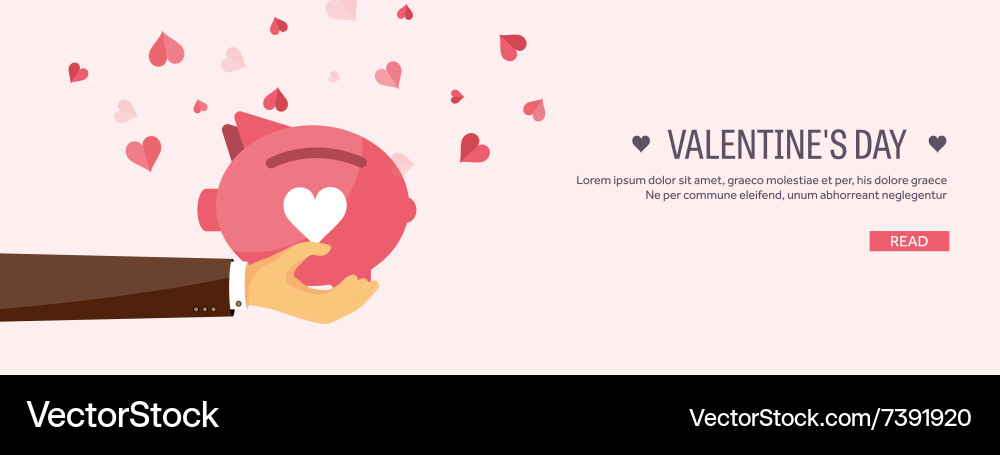Flat background with piggy vector image