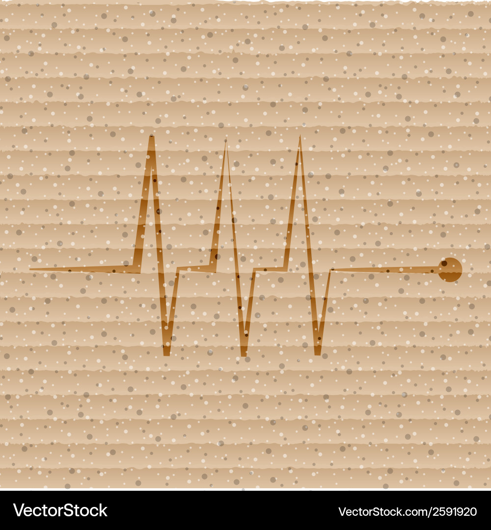 Heart rhythm flat modern web button and space vector image