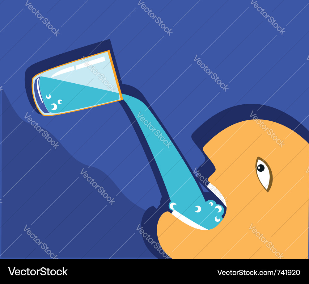 Man Taking a Sip of Water Vector Image