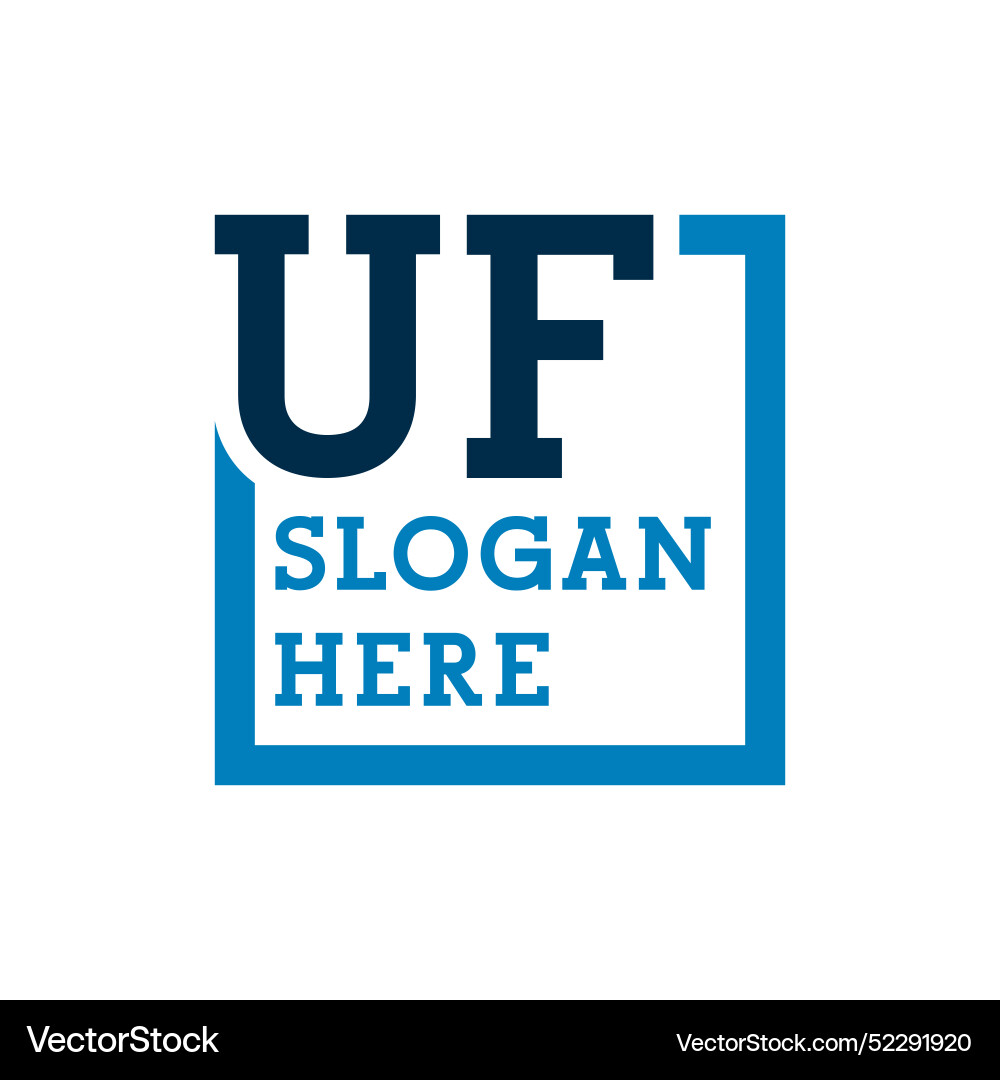 Minimal initials logo letters u and f uf initial Vector Image