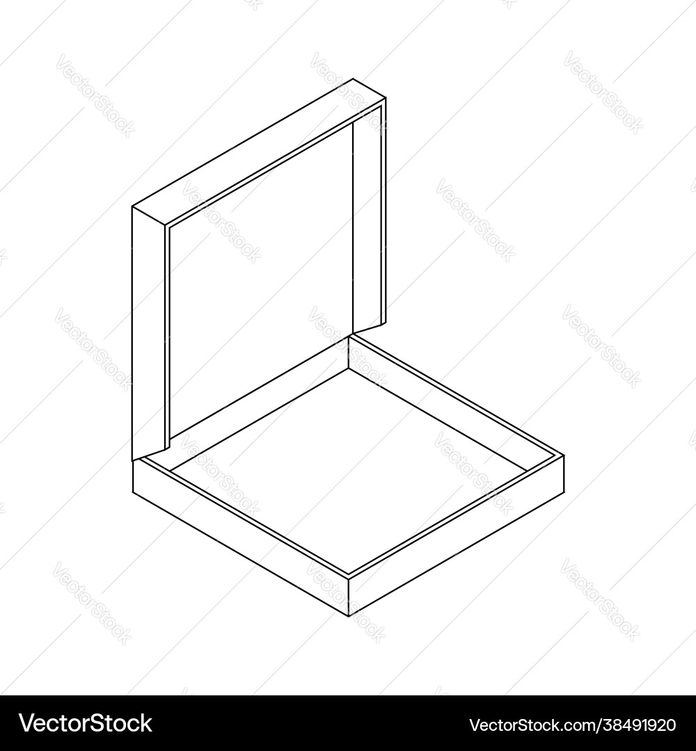 Pizza in box empty open isolated Vector Image
