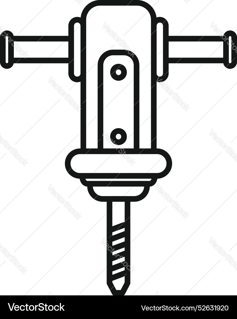 Pneumatic drill with chisel tip for construction vector image