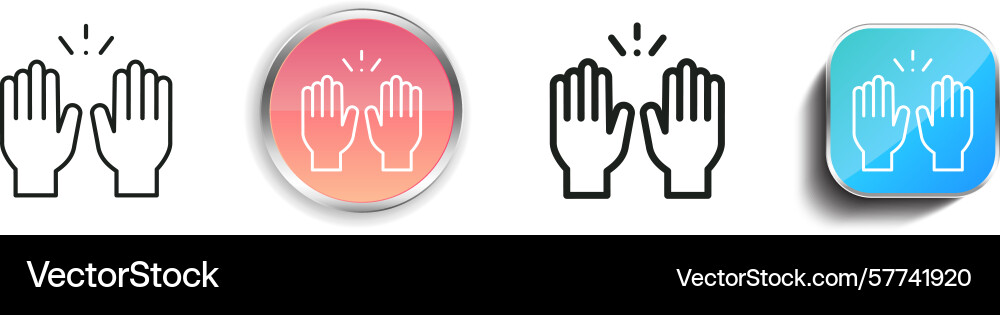 Praise icon thin linear regular and button style Praise icon thin linear regular and button style vector image