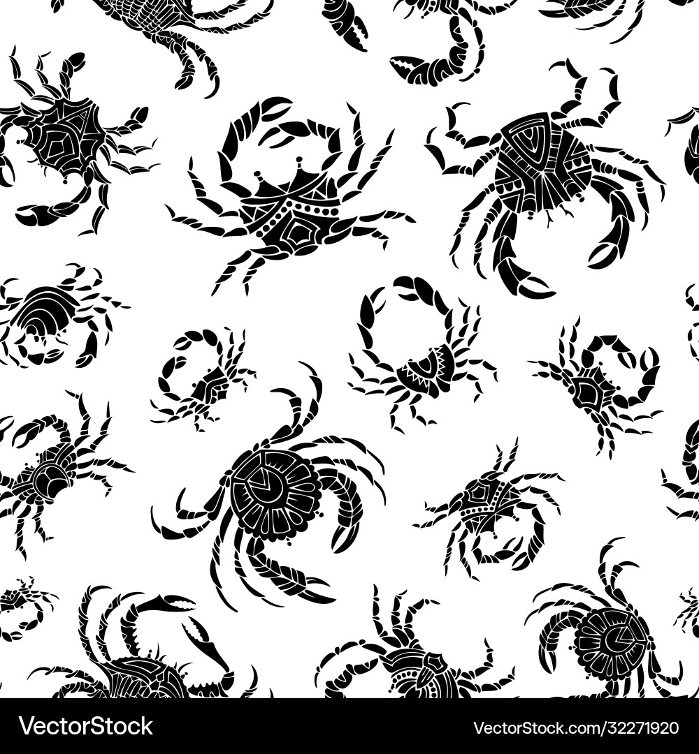 Seamless crabs pattern Seamless crabs pattern vector image