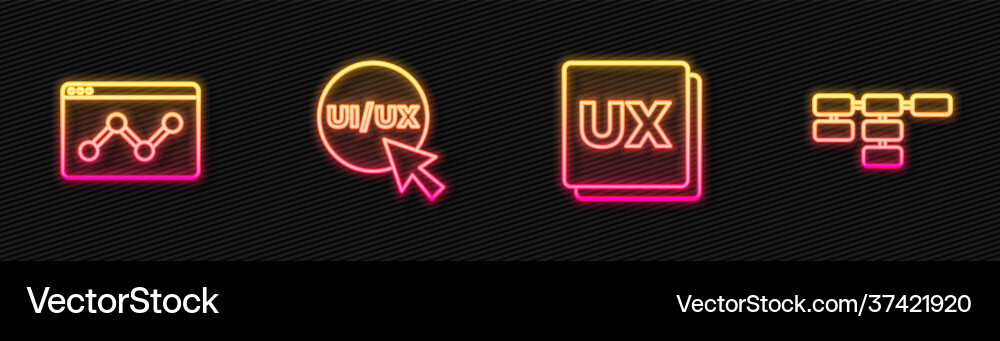 Set line ui or ux design website statistic Set line ui or ux design website statistic vector image