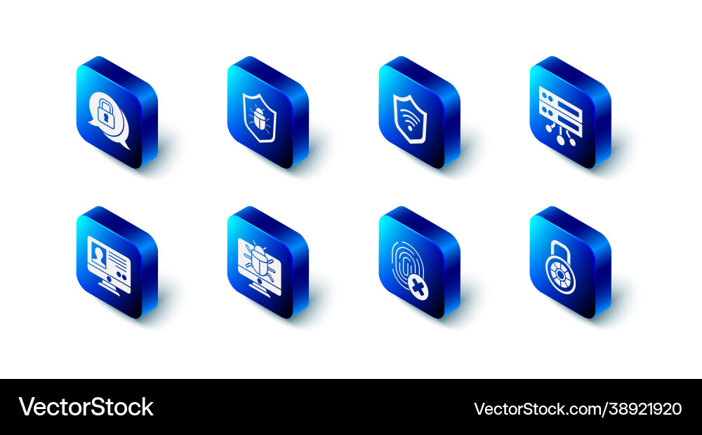 Set system bug shield with wifi wireless server vector image