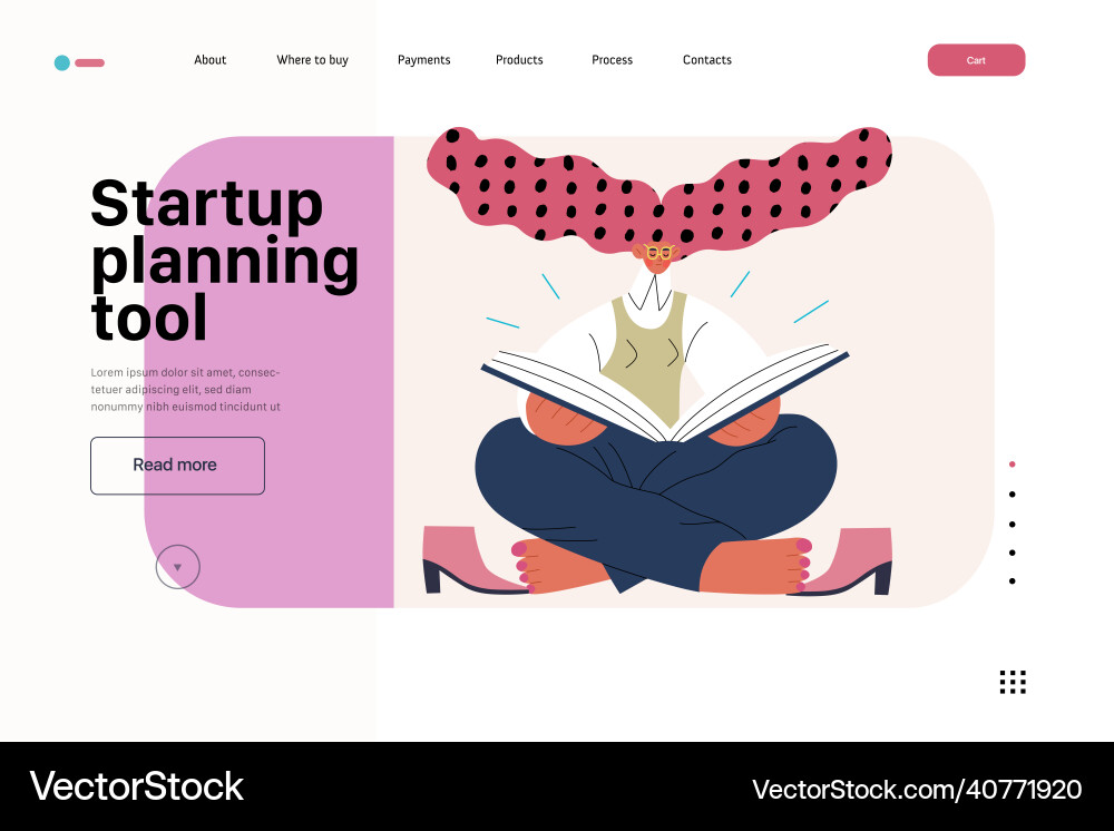 Startup website landing template Startup website landing template vector image