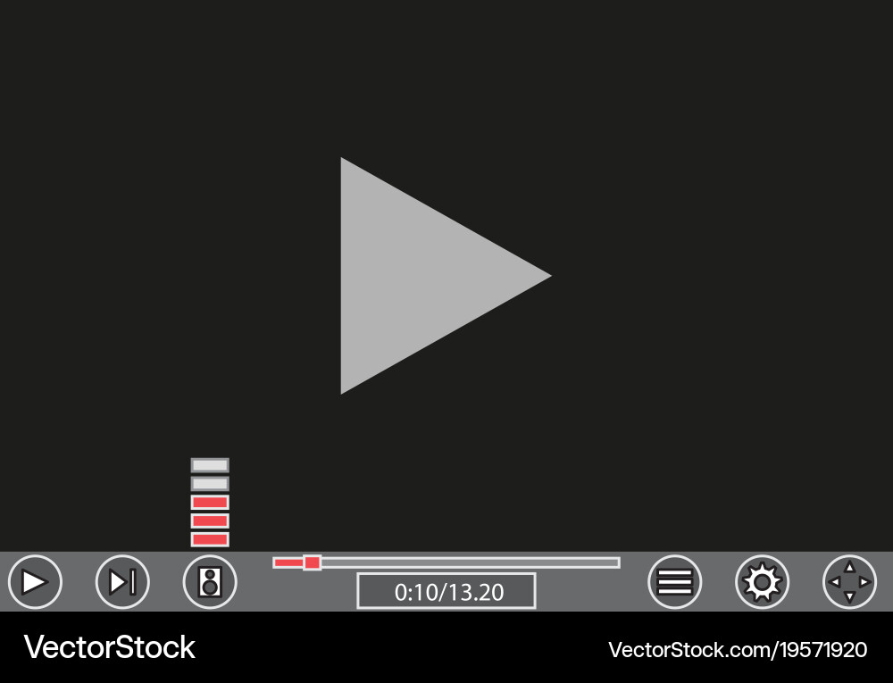Video player template for web and mobile apps vector image