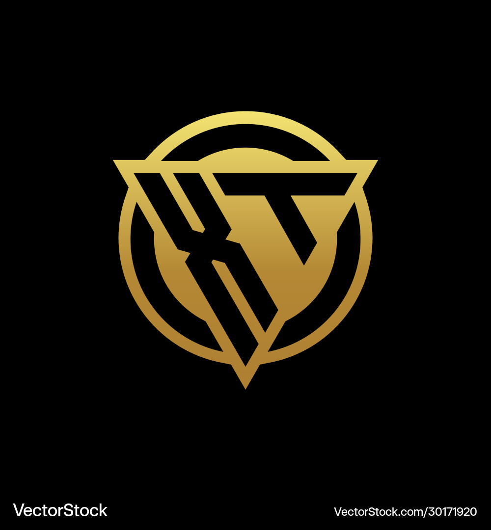 Xt logo monogram with triangle shape and circle Vector Image