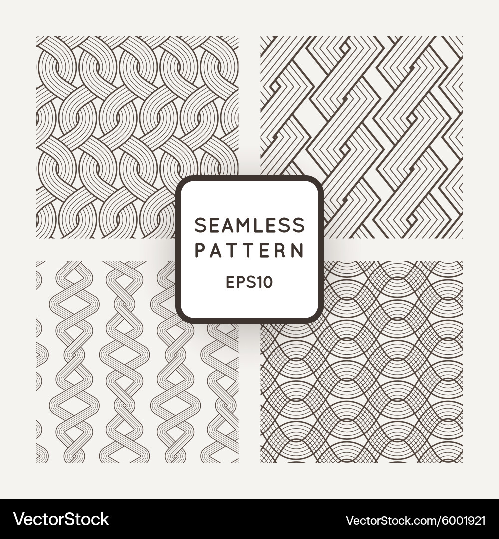 A set of four seamless patterns scythe vector image