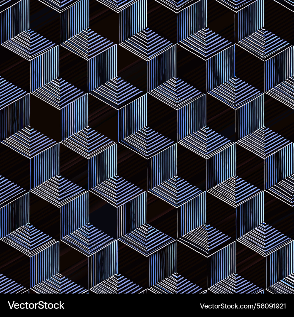 Abstract geometric pattern of interlocking cubes vector image