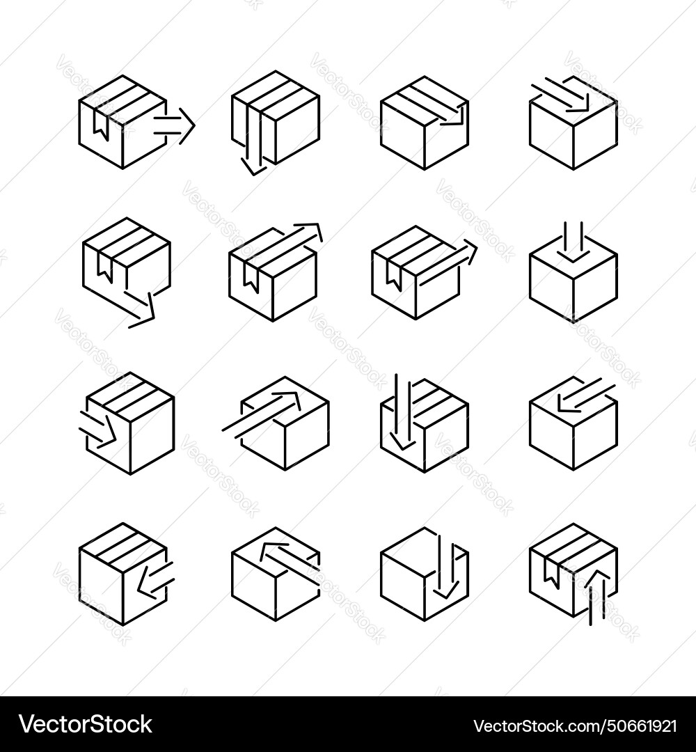 Box delivery with arrow line icon design Box delivery with arrow line icon design Vector Image