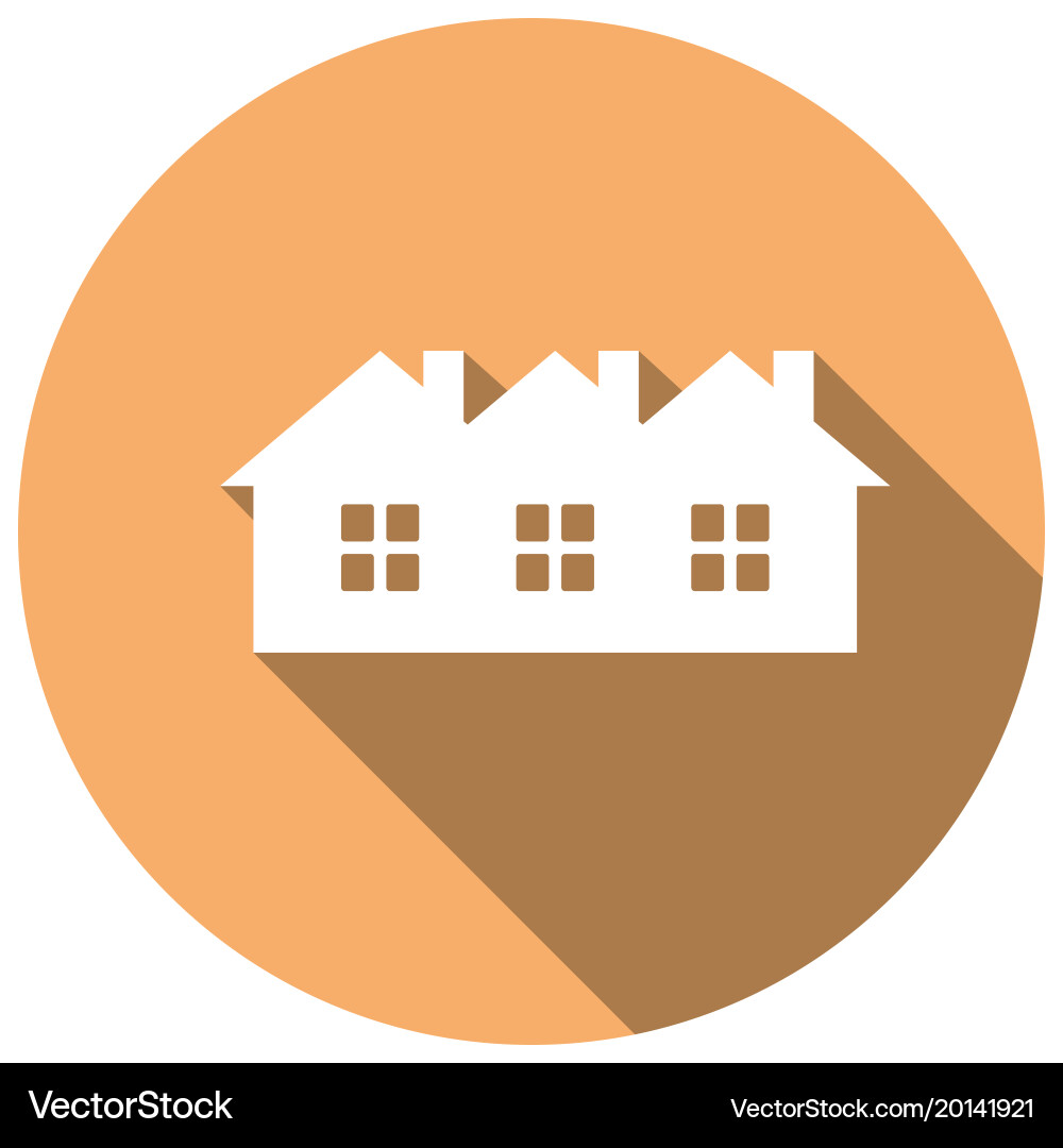 Building icon with long shadow Vector Image
