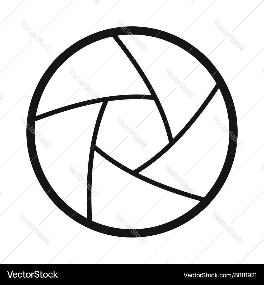 Camera shutter aperture icon simple style vector image
