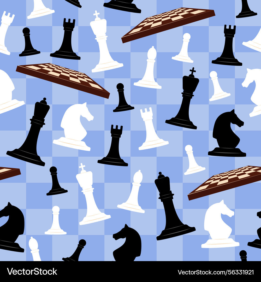 Chess game seamless pattern chessman competition Chess game seamless pattern chessman competition vector image