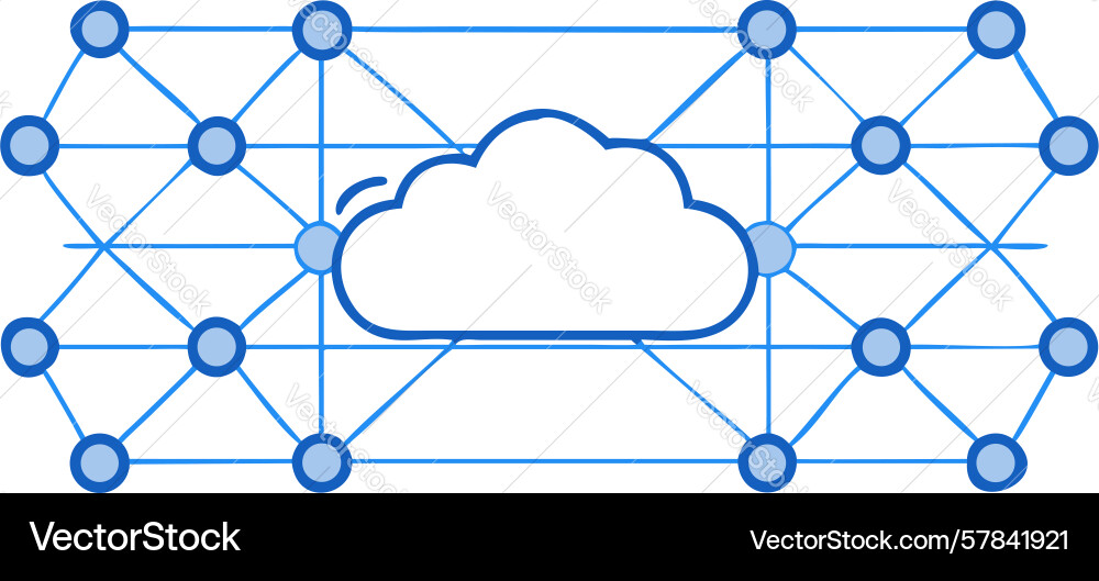 Cloud network connection points design Vector Image