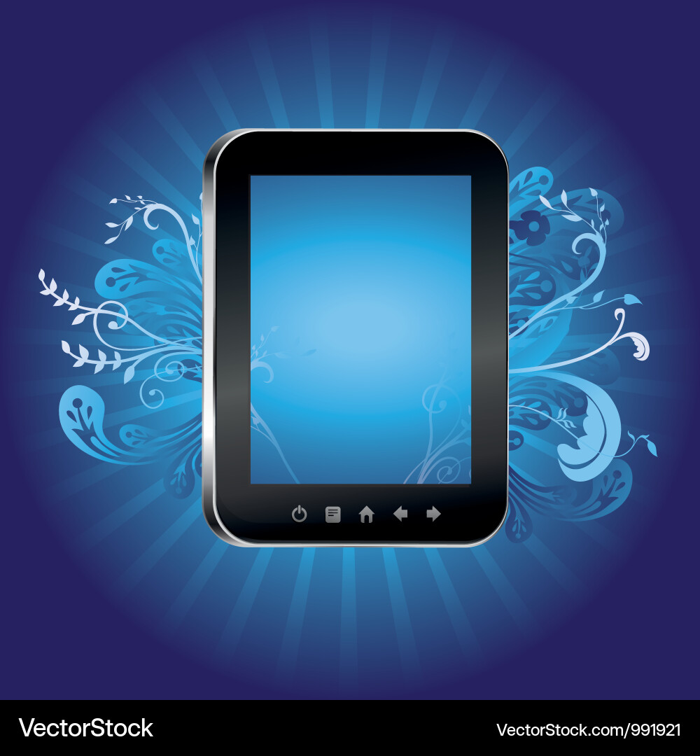 Concept with tablet pc empty screen vector image