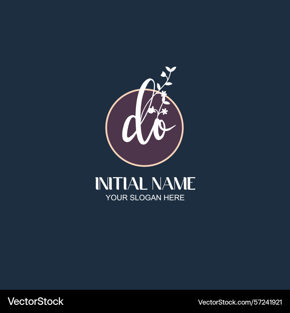 Elegant do initial logo design with botanical Vector Image